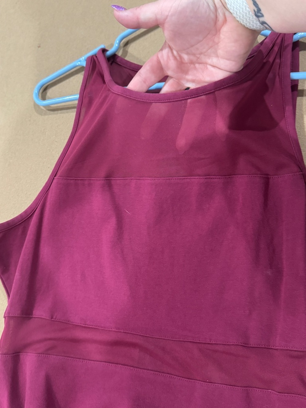 Express Sleeveless Magenta Midi Fit-and-Flare Dress - Picture 3 of 3
